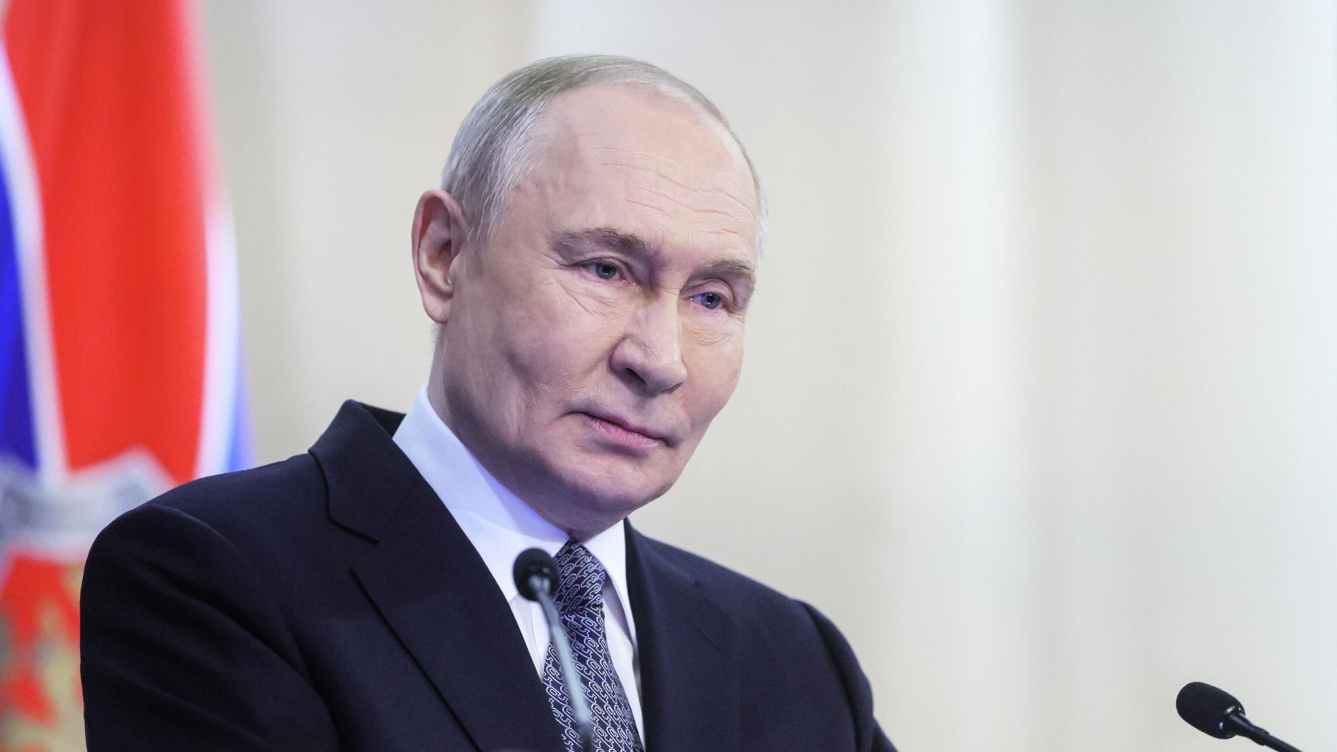Президент РФ Владимир Путин выступает на заседании коллегии Федеральной службы безопасности РФ Президент РФ Владимир Путин выступает на заседании коллегии Федеральной службы безопасности РФ - РИА Новости, 1920, 24.02.2026