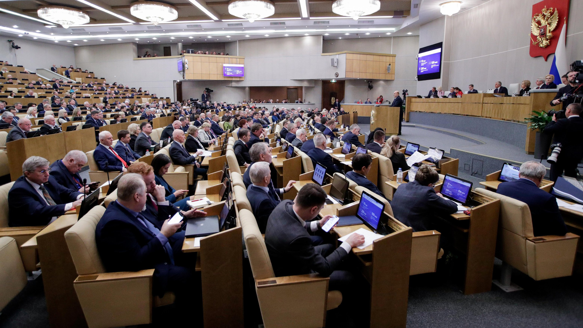 Председатель правительства РФ Михаил Мишустин выступает с ежегодным отчетом правительства РФ в Государственной Думе РФ Председатель правительства РФ Михаил Мишустин выступает с ежегодным отчетом правительства РФ в Государственной Думе РФ - РИА Новости, 1920, 25.02.2026