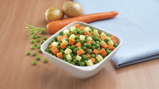 Постный салат с картофелем и зеленым горошком Постный салат с картофелем и зеленым горошком