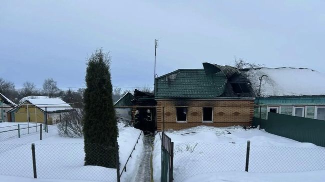 На месте пожара в жилом доме в Плавском районе Тульской области
