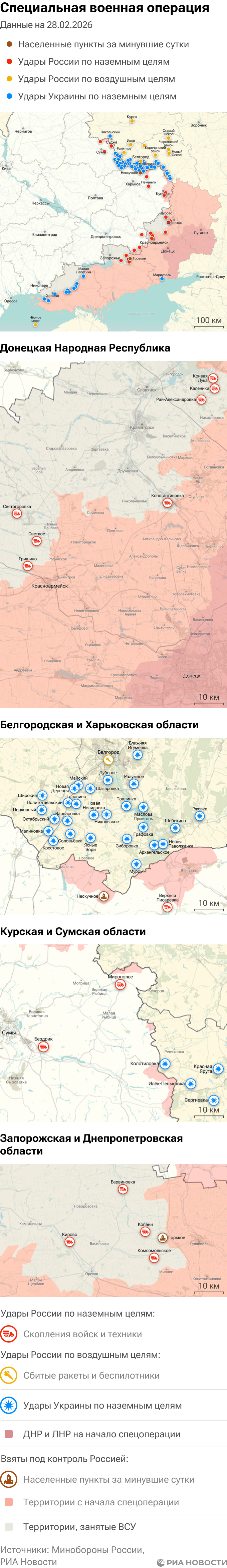 Карта спецоперации Вооруженных сил России на Украине на 28.02.2026 Карта спецоперации Вооруженных сил России на Украине на 28.02.2026