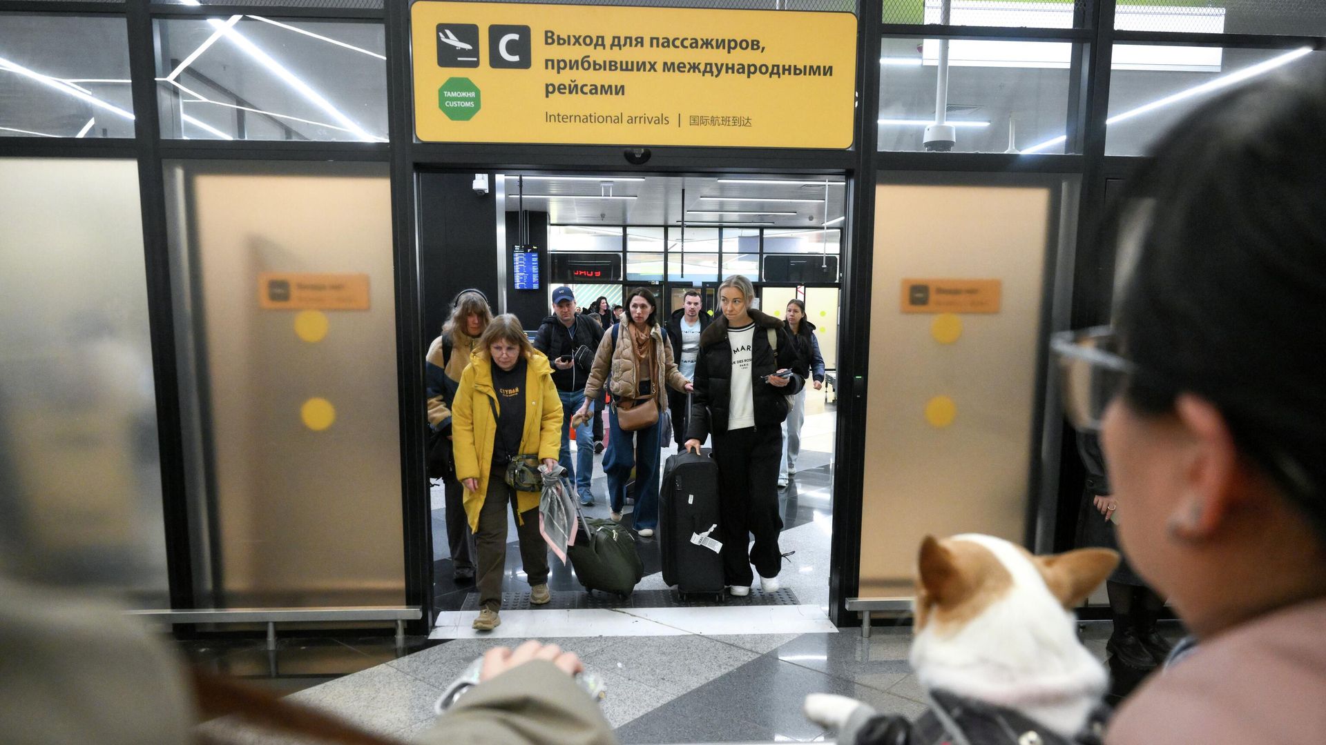 Пассажиры на выходе из зоны прилета международных рейсов в аэропорту Шереметьево в Подмосковье Пассажиры на выходе из зоны прилета международных рейсов в аэропорту Шереметьево в Подмосковье - РИА Новости, 1920, 05.03.2026