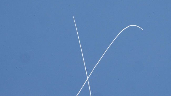 Работа израильской системы ПВО