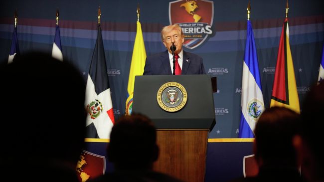 Президент США Дональд Трамп на саммите Щит Америки во Флориде