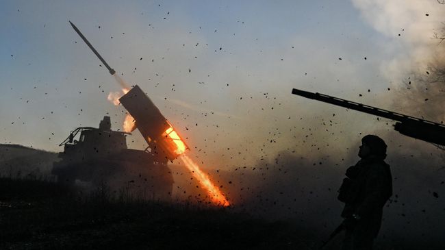 Боевая работа расчета РСЗО Град