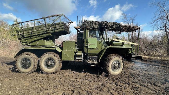 БМ-21 Град где-то на Красноармейском направлении