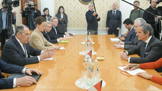 Лавров пошутил над журналистами во время встречи с Гросси