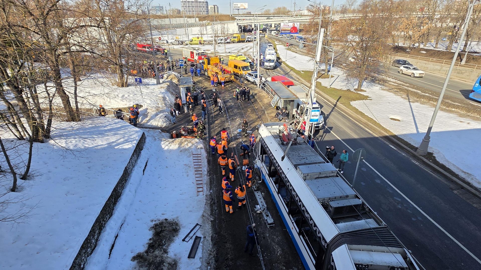 Последствия столкновения трамваев в Москве Последствия столкновения трамваев в Москве - РИА Новости, 1920, 15.03.2026