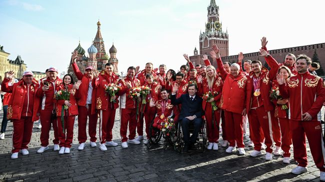 Чествование российских паралимпийцев в Москве