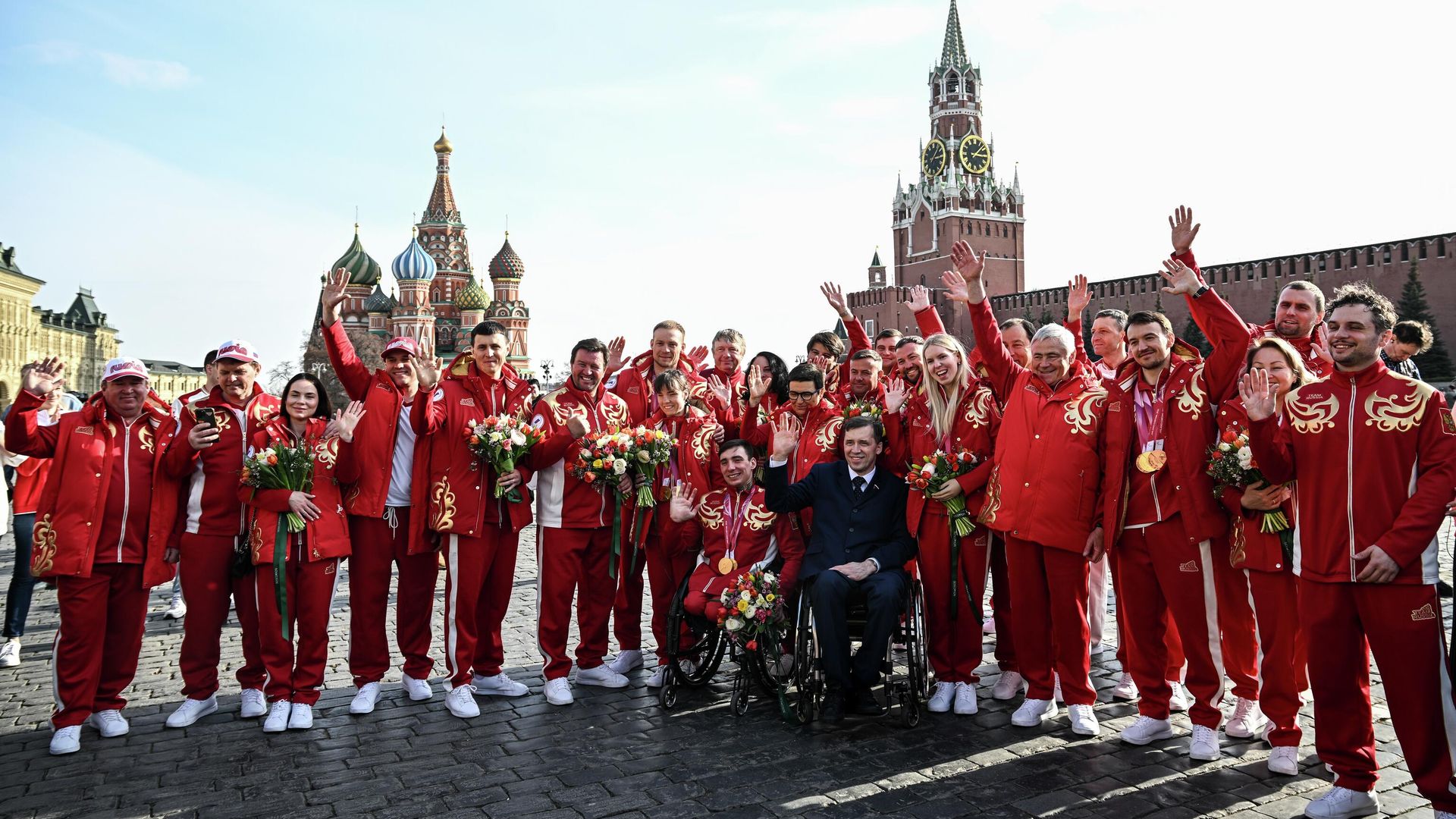 Чествование российских спортсменов на Красной площади в Москве - РИА Новости, 1920, 19.03.2026