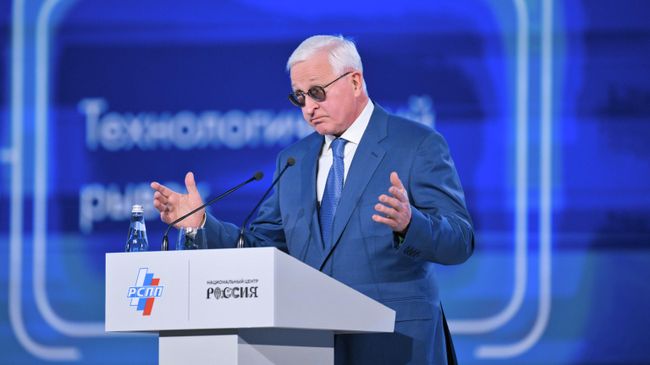  Президент Российского союза промышленников и предпринимателей (РСПП) Александр Шохин выступает на XXXV Съезде Российского союза промышленников и предпринимателей в Национальном центре Россия в Москве