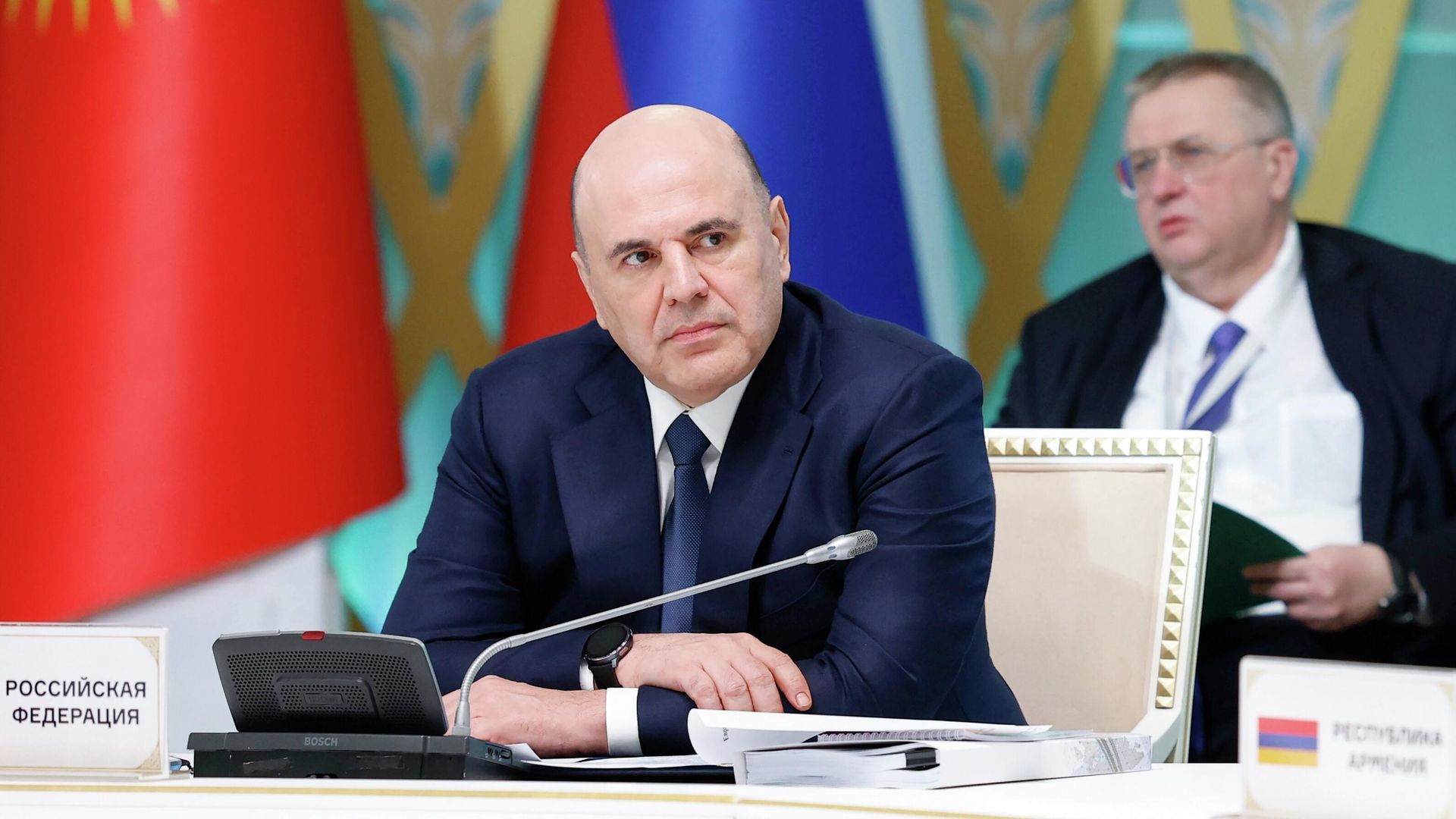 Председатель правительства РФ Михаил Мишустин на заседании Евразийского межправительственного совета в Шымкенте Председатель правительства РФ Михаил Мишустин на заседании Евразийского межправительственного совета в Шымкенте - РИА Новости, 1920, 27.03.2026