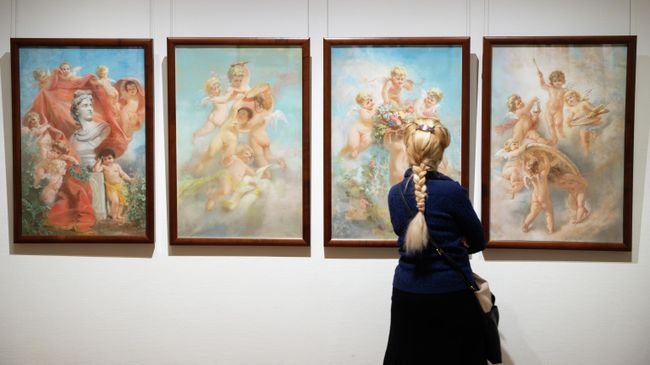 Пресс-показ выставки Хрупкое искусство. Пастель из фондов графики XVIII - начала XX века в Третьяковской галерее в Москве