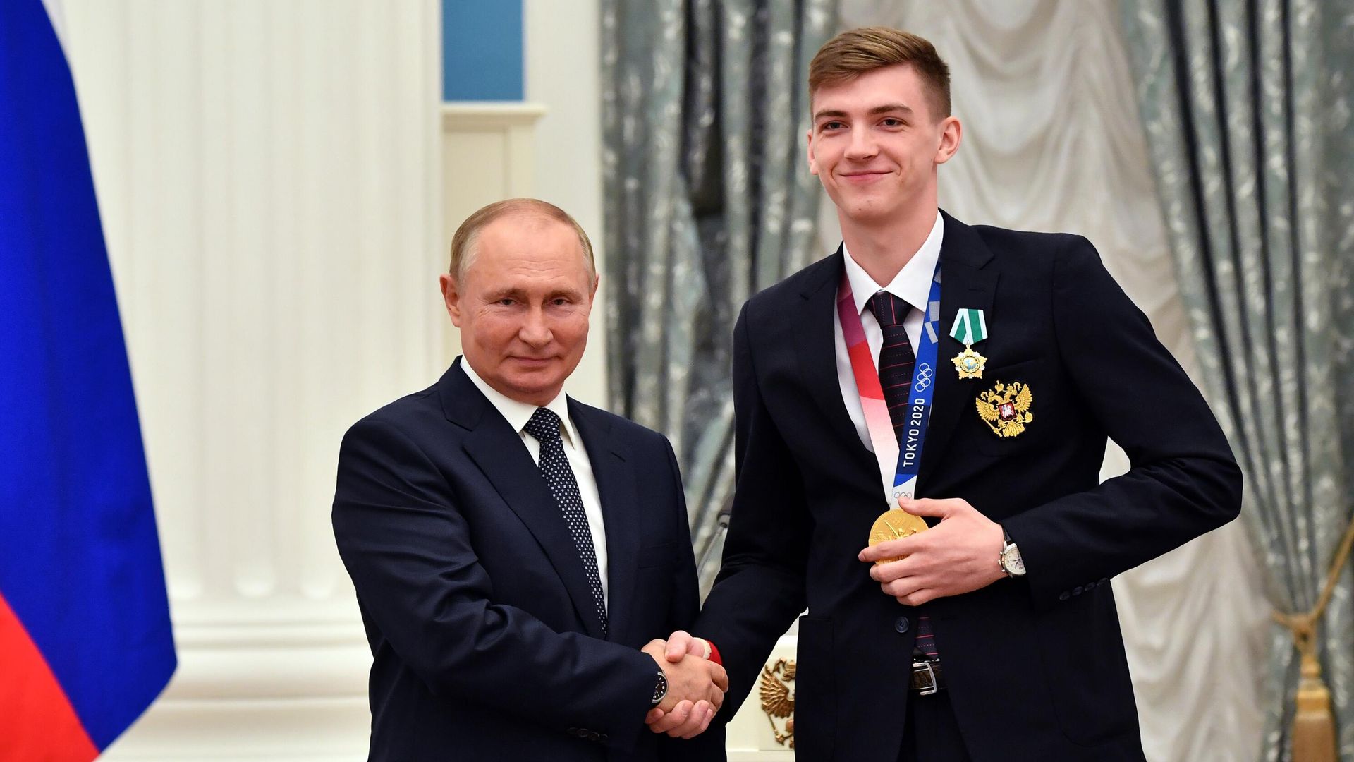 Владимир Путин и тхэквондист Максим Храмцов Владимир Путин и тхэквондист Максим Храмцов - РИА Новости, 1920, 27.03.2026