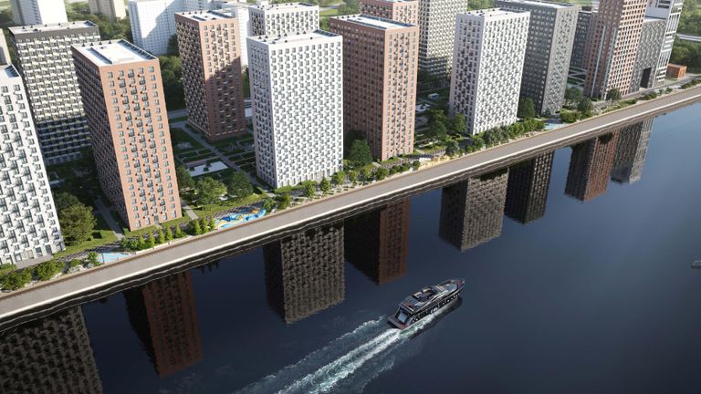 Реконструкция набережной Западный порт в Москве Реконструкция набережной Западный порт в Москве