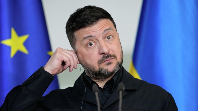 Владимир Зеленский во время пресс-конференции в Берлине