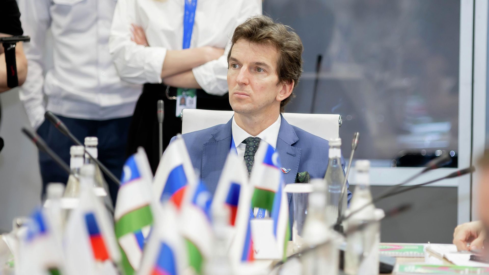 Старший вице-президент РЭЦ и генеральный директор Российского агентства по страхованию экспортных кредитов и инвестиций (ЭКСАР) Никита Гусаков на VI Международной промышленной выставке ИННОПРОМ. Центральная Азия в Ташкенте Старший вице-президент РЭЦ и генеральный директор Российского агентства по страхованию экспортных кредитов и инвестиций (ЭКСАР) Никита Гусаков на VI Международной промышленной выставке ИННОПРОМ. Центральная Азия в Ташкенте - РИА Новости, 1920, 21.04.2026