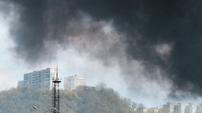 Пожар на морском терминале в Туапсе
