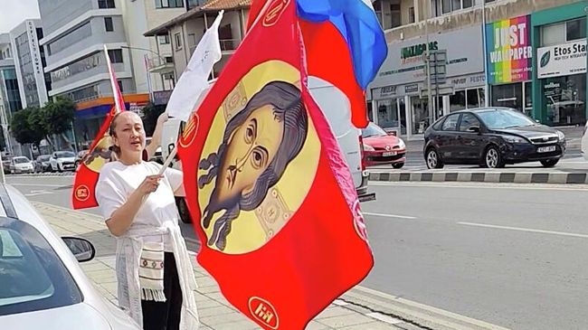 Митинг против антироссийской риторики на неформальной встрече лидеров стран ЕС на Кипре