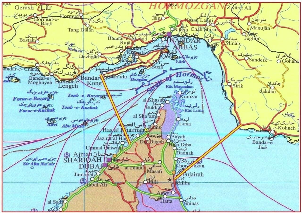 Карта новой зоны Ормузского пролива под управлением и контролем Вооруженных сил Исламской Республики Иран Карта новой зоны Ормузского пролива под управлением и контролем Вооруженных сил Исламской Республики Иран - РИА Новости, 1920, 04.05.2026