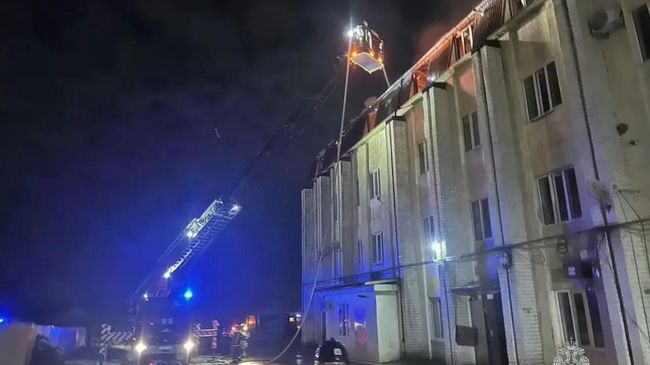 Ликвидация пожара в многоквартирном доме в дагестанском Хасавюрте. 5 мая 2026