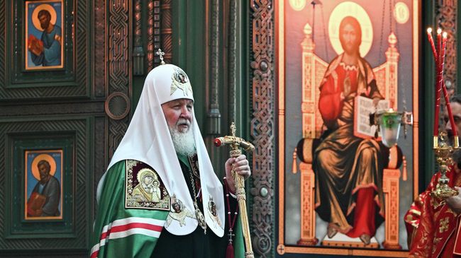 Патриарх Московский и всея Руси Кирилл проводит праздничное богослужение в день памяти великомученика Георгия Победоносца в Главном Храме Вооруженных Сил РФ. 6 мая 2026