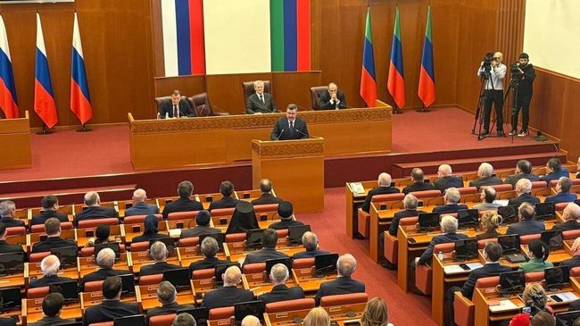 Экс-председатель Верховного суда Дагестана Федор Щукин на официальном представлении властям региона в качестве временно исполняющего обязанности Главы Дагестана в Махачкале. 6 мая 2026