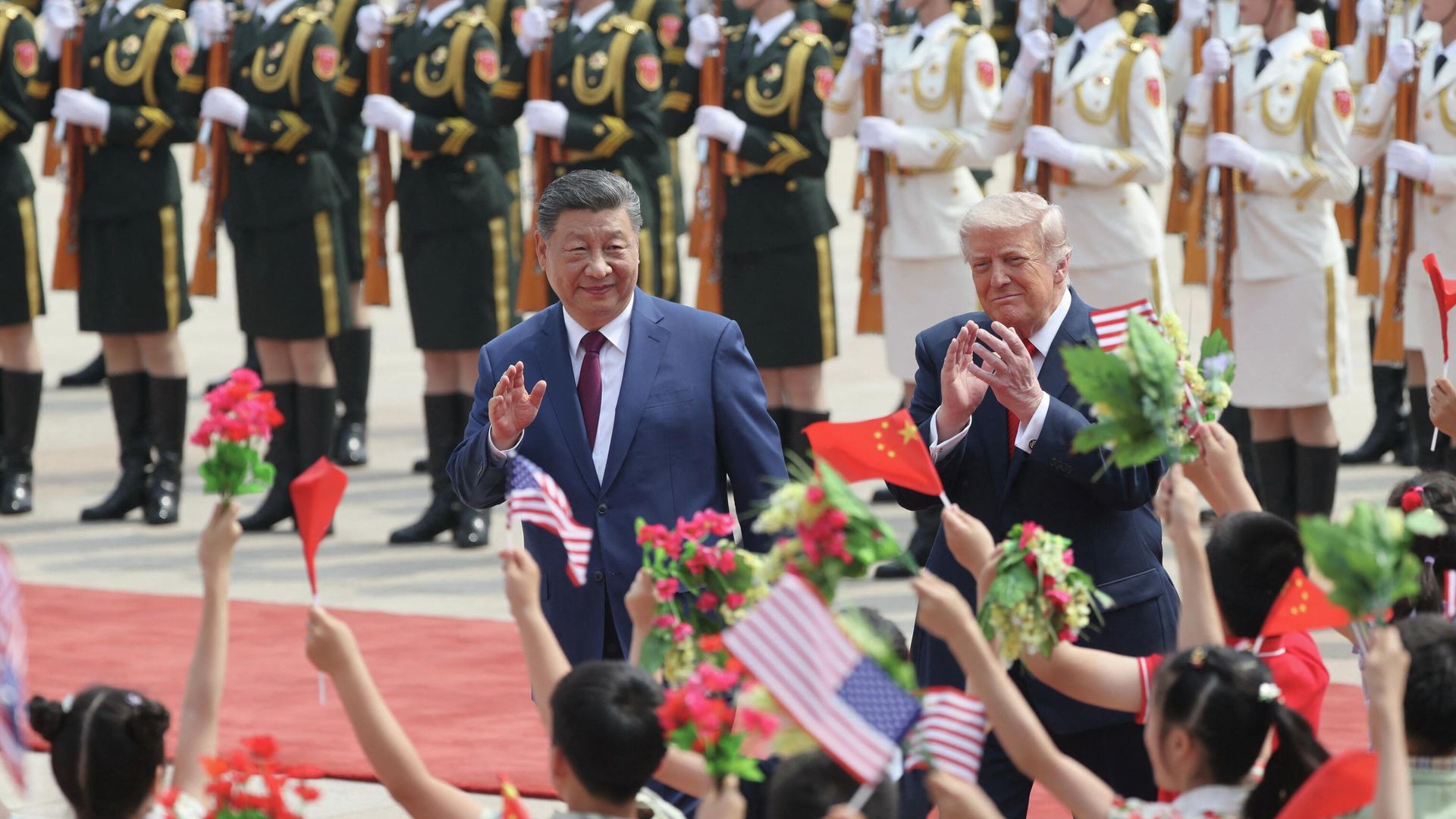 Председатель КНР Си Цзиньпин и президент США Дональд Трамп во время встречи в Пекине Председатель КНР Си Цзиньпин и президент США Дональд Трамп во время встречи в Пекине - РИА Новости, 1920, 15.05.2026