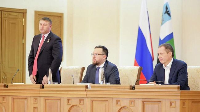 Церемония представления врио губернатора Белгородской области Александра Шуваева. 15 мая 2026