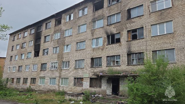 Последствия возгорания в расселенном общежитии в Спасске-Дальнем