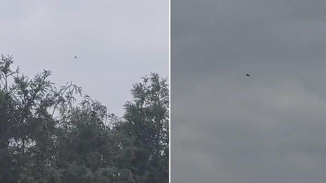 Дроны над городом Хрубешув в Польше