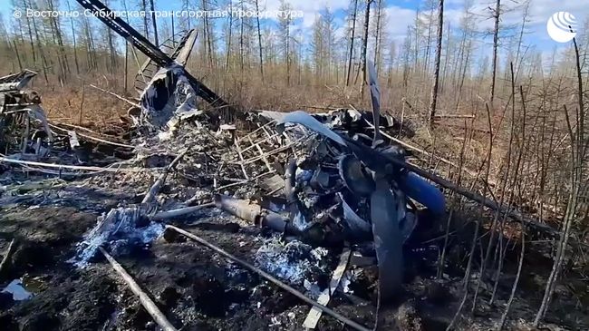 Видео с места аварийной посадки самолета Ан-2 в Якутии