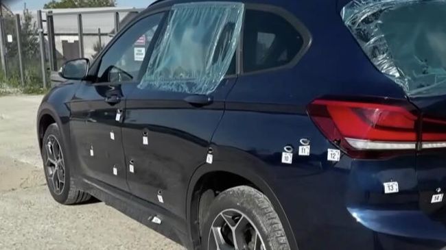Автомобиль гражданина Белоруссии, расстрелянный польскими полицейскими