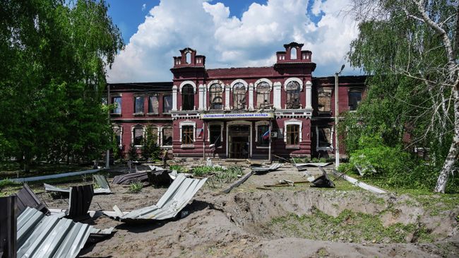 Последствия беспилотной атаки ВСУ в Старобельске в ЛНР