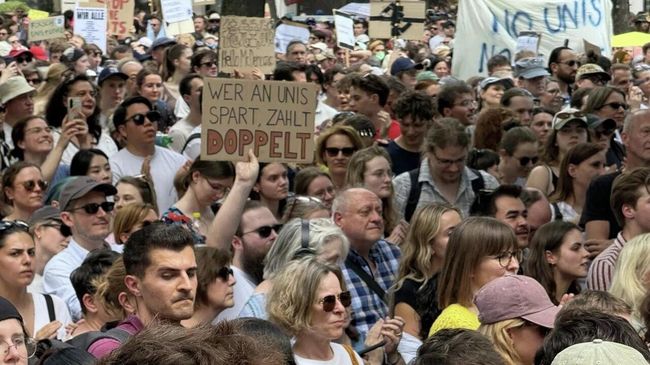 Протест против сокращения финансирования вузов в Вене