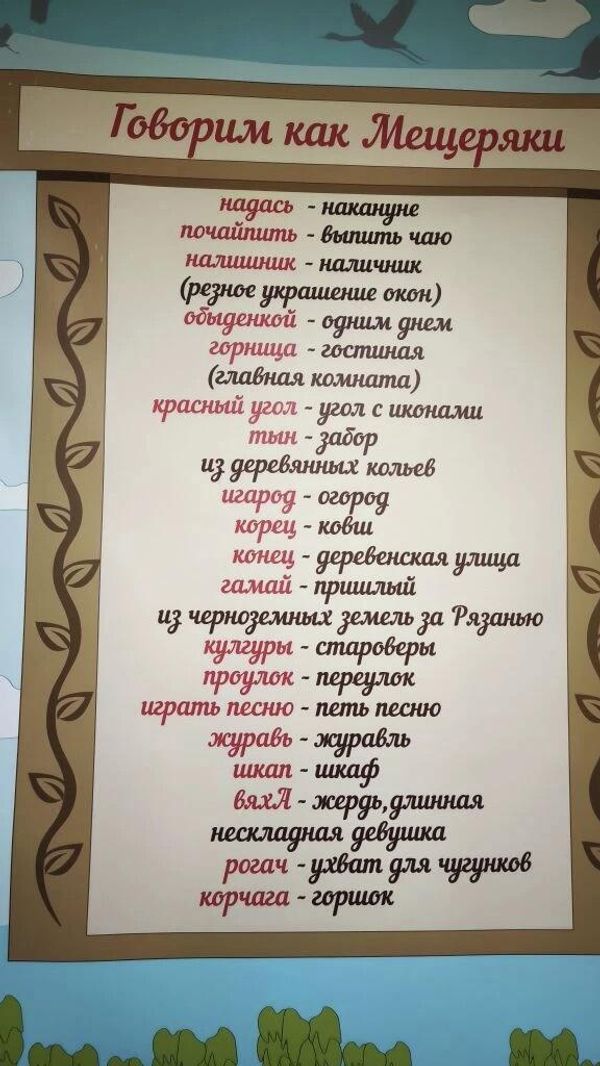 Музей деревянного зодчества им. В. П. Грошева. Язык мещеряков