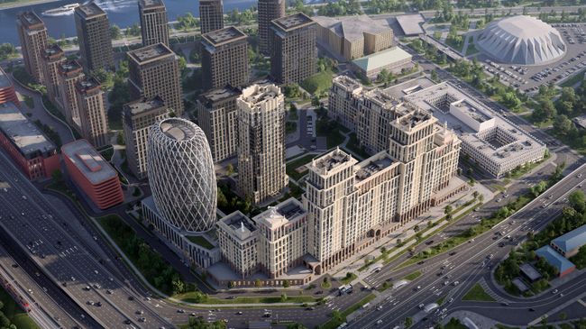 Проект квартала на Лужнецкой набережной в Москве  