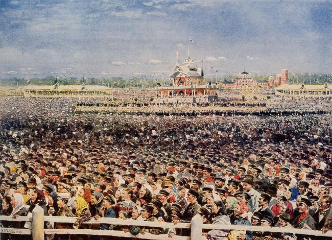 Репродукция картины Владимира Егоровича Маковского Ходынка, 1899 год