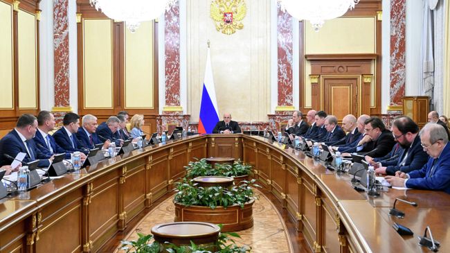 Председатель правительства РФ Михаил Мишустин проводит заседание кабинета министров РФ