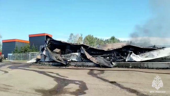 Пожар на складе в Волжске в Марий Эл