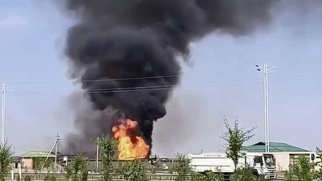 Взрыв на заправке газовых баллонов в Узбекистане