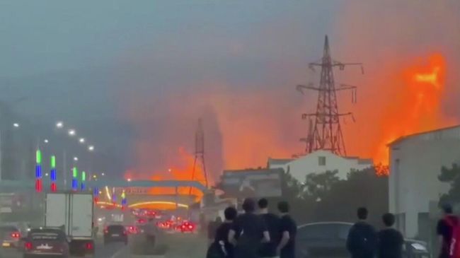 Пожар на магистральном газопроводе в Дагестане