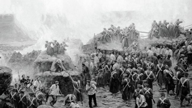 Фрагмент панорамы Оборона Севастополя. 1854-1855 гг. работы художника Франца Рубо