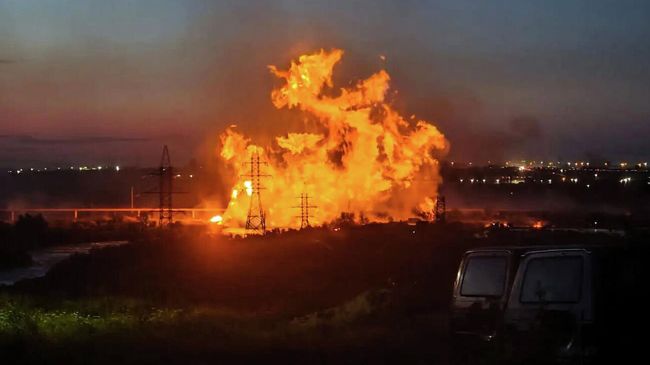 Пожар на магистральном газопроводе в Дагестане