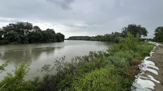 Уровень реки Кубань в Крымском районе Краснодарского края
