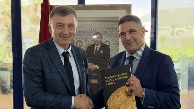 Рабочая встреча Министра культуры Адыгеи Юрия Аутлева с губернатором административной области Сус-Масса Саидом Амзази в Агадире, Марокко