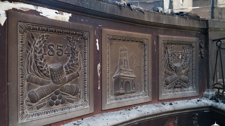 Последствия пожара после атаки ВСУ в музее-панораме обороны Севастополя