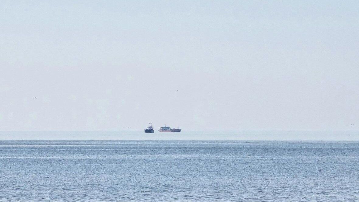 Парящие корабли или эффект фата-моргана в Балтийске Калининградской области - РИА Новости, 1920, 20.06.2026