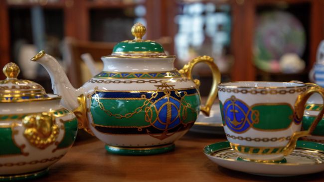 Чайный сервиз формы Александр III с рисунком Морская держава