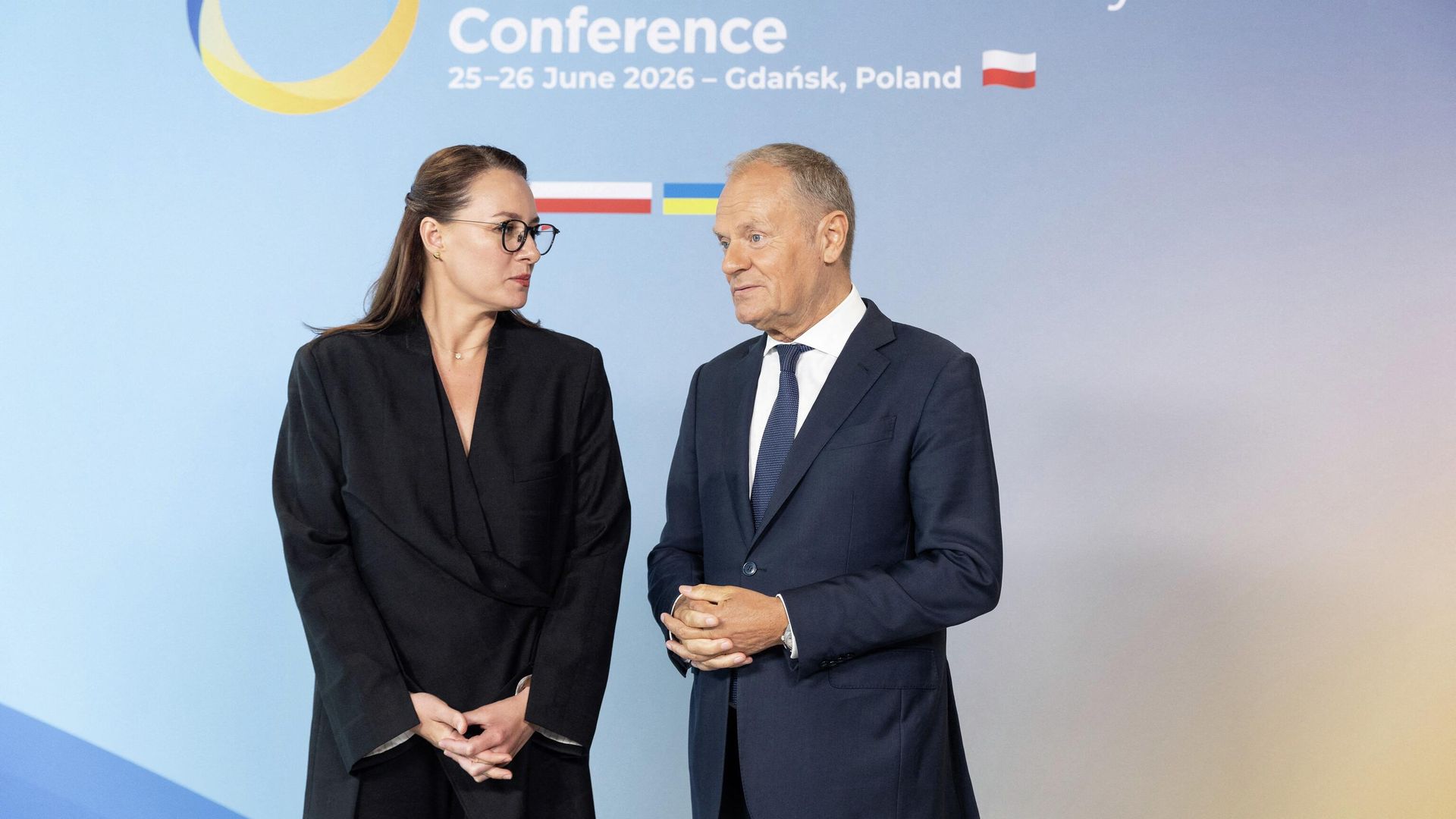 Премьер-министр Украины Юлия Свириденко и премьер-министр Польши Дональд Туск на конференции в Гданьске. 25 июня 2026 Премьер-министр Украины Юлия Свириденко и премьер-министр Польши Дональд Туск на конференции в Гданьске. 25 июня 2026 - РИА Новости, 1920, 25.06.2026
